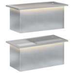 LED-valgustusega lillekast 2 tk h&otilde;bedane 30 x 60 x 30 cm