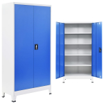 Kontorikapp, metall, 90 x 40 x 180 cm, hall ja sinine