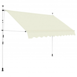 Kokkupandav varikatus, 250 cm, kreemjas