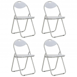 Kokkupandavad s&ouml;&ouml;gitoolid 4 tk, valge, kunstnahk