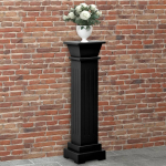 Klassikaline kandiline lillepostament, must, 17x17x66 cm, mdf
