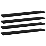 Riiuliplaadid 4 tk, must, 60x10x1,5 cm, puitlaastplaat