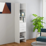 Raamaturiiul k&otilde;rgl&auml;ikega valge 40x35x180 cm tehispuit