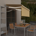 Automaatne varikatus, tuuleandur LED, 3,5x2,5 m, kollane, valge