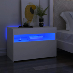 &Ouml;&ouml;kapid ja LED-tuled 2 tk, valge, 60x35x40 cm, tehispuit