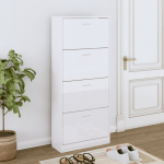 Jalatsikapp, k&otilde;rgl&auml;ikega valge, 63 x 24 x 147 cm, tehispuit