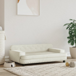 Koeravoodi, kreemjas, 90 x 53 x 30 cm, samet