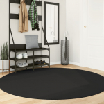Vaip "huarte", l&uuml;hikese narmaga, pestav, must, &oslash;200 cm