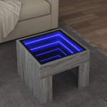 Diivanilaud LED-tuledega, hall sonoma tamm, 40x40x30cm
