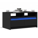 Diivanilaud LED-tuledega, must, tehispuit