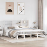 Riiuliga voodiraam ilma madratsita, valge, 180x200cm, puit