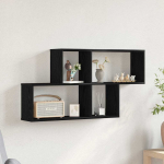Seinariiul riiuliga Must tamm 76 x 15 x 53 cm Tehispuit