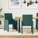 Ratastega S&ouml;&ouml;gi-toolid 2 tk Tume rohelise 57 x 66 x 94 cm