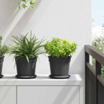 &Uuml;mmargune lillepott 6 tk must &oslash; 17 x 14 cm plastmass