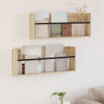 Ajakirja riiul 2 tk sonoma tamm 80 x 12 x 30 cm tehispuit