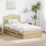Voodiraam sahtliga peaga sonoma tamm 100 x 200 cm inseneripuit