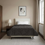 Talve tek Antratsiit 140 x 220 cm Mikrokiud ja Teddy villa