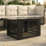 Aialaud Must 100 x 55 x 37 cm PE Rattan ja Klaas