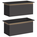 LED-valgustusega lillekast 2 tk must 40 x 80 x 40 cm teras