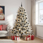Kunstkuusk koos j&otilde;ulukuuliga 240 cm 300 LED-i Soe valge