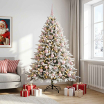 Kunstkuusk koos j&otilde;ulukuuliga 210 cm 300 LED-i soe valge
