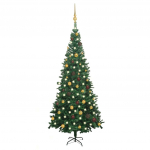 Valgustatud kunstkuusk kuulidega 240 cm, roheline