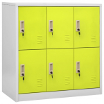 Lukustatav hoiukapp, helehall ja roheline, 90x45x92,5 cm, teras