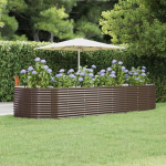 Aia taimekast, pruun, 367x140x68 cm, galvaniseeritud teras