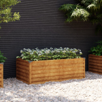Taimekast, 100 x 50 x 36 cm, corten-teras