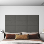 Seinapaneelid 12 tk, tumehall, 60 x 30 cm, samet, 2,16 m&sup2;