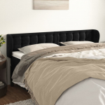Voodipeats servadega, must, 163x23x78/88 cm, samet