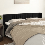 Voodipeats servadega, must, 203x16x78/88 cm, samet