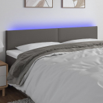 LED-voodipeats, hall, 200x5x78/88 cm, kunstnahk