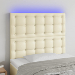 LED-voodipeats, kreemjas, 90x5x118/128 cm, kunstnahk