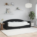Diivanlvoodi madratsiga, must, 80x200 cm, samet