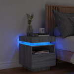 &Ouml;&ouml;kapp LED-tuledega, hall sonoma tamm, 40 x 39 x 48,5 cm