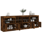 Puhvetkapp LED-tuledega, suitsutatud tamm, 202 x 37 x 67 cm
