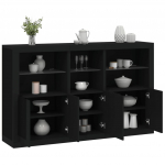 Puhvetkapp LED-tulega, must, 162 x 37 x 100 cm