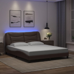 VOODIRAAM LED-TULEDEGA, PRUUN, 160 X 200 CM, KUNSTNAHK
