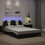 VOODIRAAM LED-TULEDEGA, MUST JA VALGE, 120 X 200 CM, KUNSTNAHK