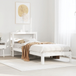 Voodiraam peatsiga ilma madratsita valge 90x200 cm