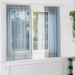 Voile kardinad varrastega taskutega 2 tk, kuninglikult sinised
