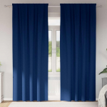 Kardinad r&otilde;ngastega 2 tk tumesinine 260 x 140 cm pol&uuml;ester