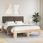 Voodiraam Pehme Peatoega Pruunikashall 150 x 200 cm Tahke m&auml;nd
