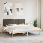 Voodiraam Pehme Peatoega Pruunikashall 180 x 200 cm Tahke m&auml;nd