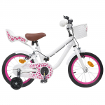 Laste Bike Treeningratastega 14 Tolli 3-5 Aastat Valge