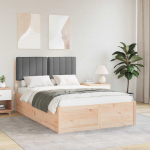 Voodiraam Pehme Peatoega peaga Tumehall 120 x 200 cm Tahke m&auml;nd
