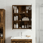Vannitoa peeglikapp riiuliga Suitsetatud tamm 43 x 16 x 62.5 cm