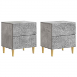 &Ouml;&ouml;kapp 2 pcs Betoonhall 43 x 34,5 x 48 cm Tehispuit