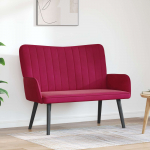 Kaks kohtaline diivan Veinipunane 115 x 61 x 87 cm Samet